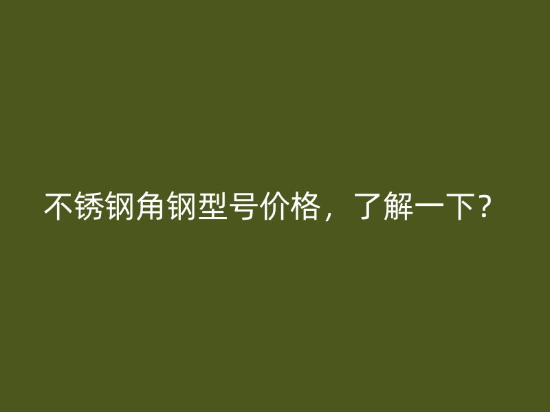 不銹鋼角鋼型號(hào)價(jià)格，了解一下？